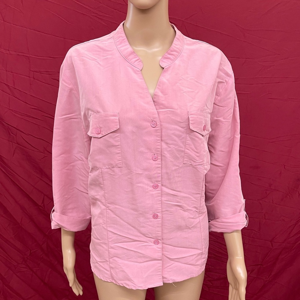 Dusty rose roll tab top size 2X